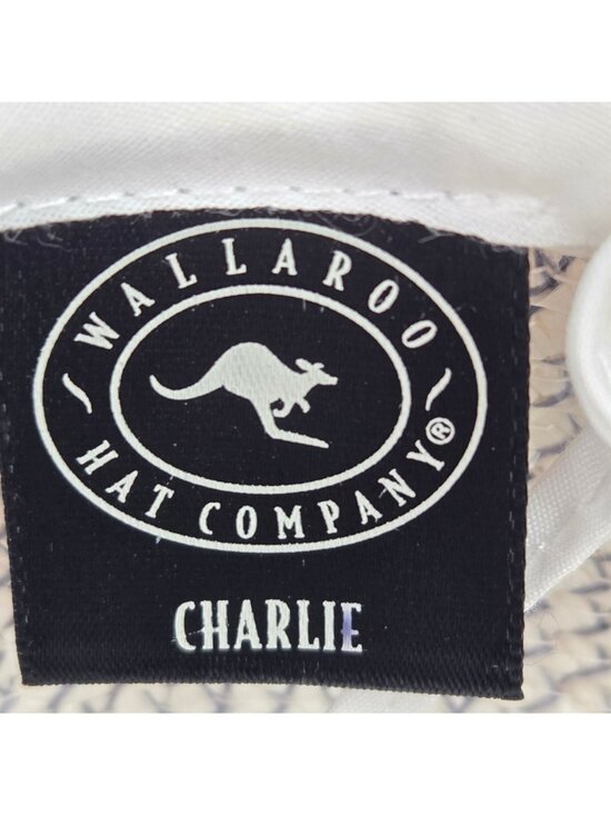 Wallaroo Petite Charlie Wide-Brim Fedora Hat White & Blue